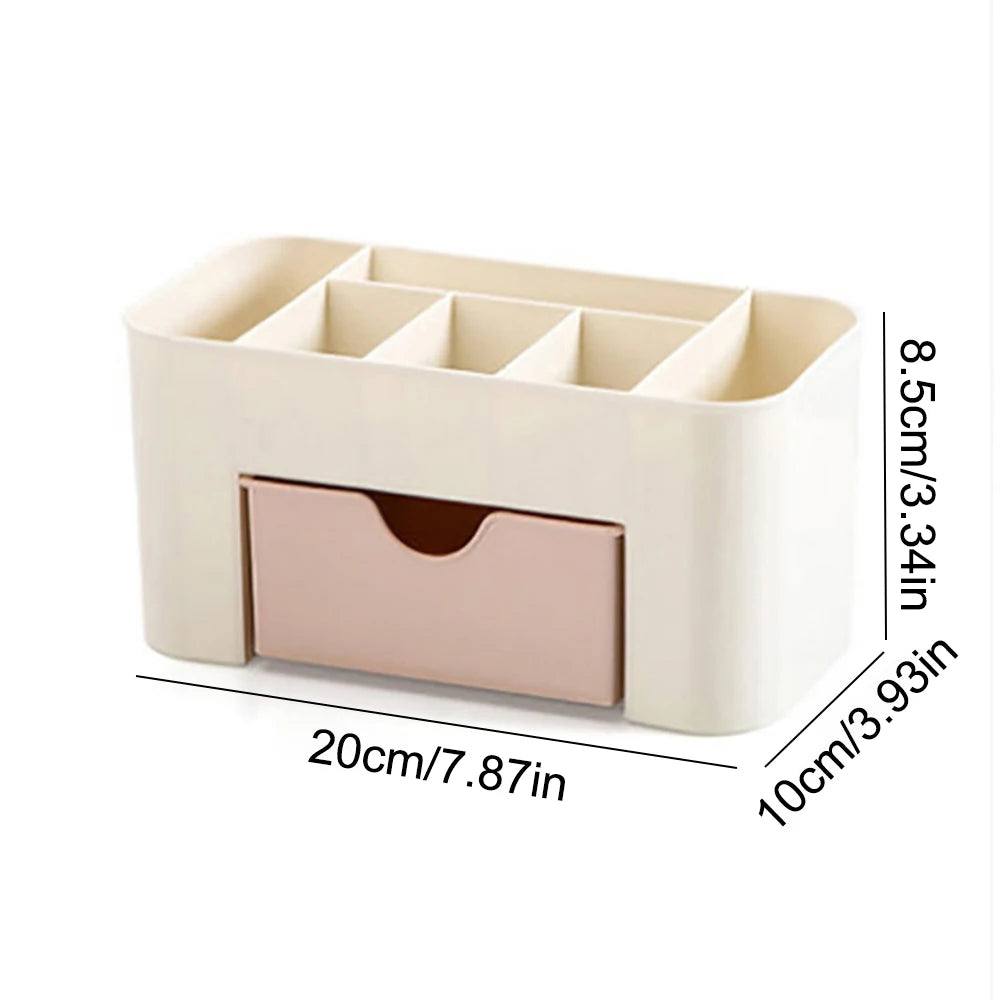 Jewelry and Cosmetics Storage Box, Drawer Style Plastic Office Desktop, Dressing Table, Lipstick Sorting Shelf