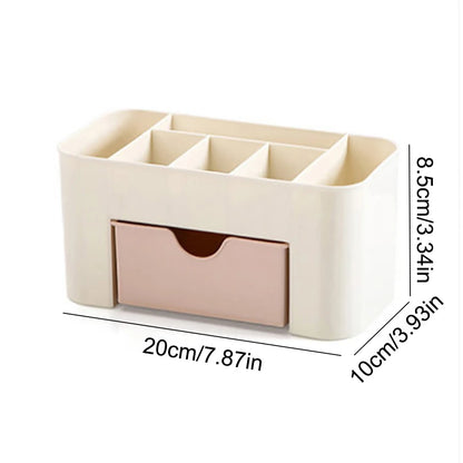 Jewelry and Cosmetics Storage Box, Drawer Style Plastic Office Desktop, Dressing Table, Lipstick Sorting Shelf