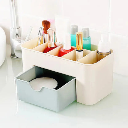 Jewelry and Cosmetics Storage Box, Drawer Style Plastic Office Desktop, Dressing Table, Lipstick Sorting Shelf