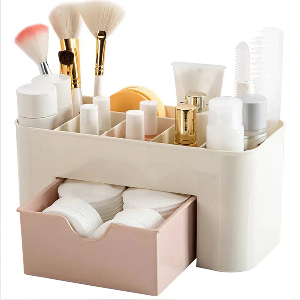 Jewelry and Cosmetics Storage Box, Drawer Style Plastic Office Desktop, Dressing Table, Lipstick Sorting Shelf